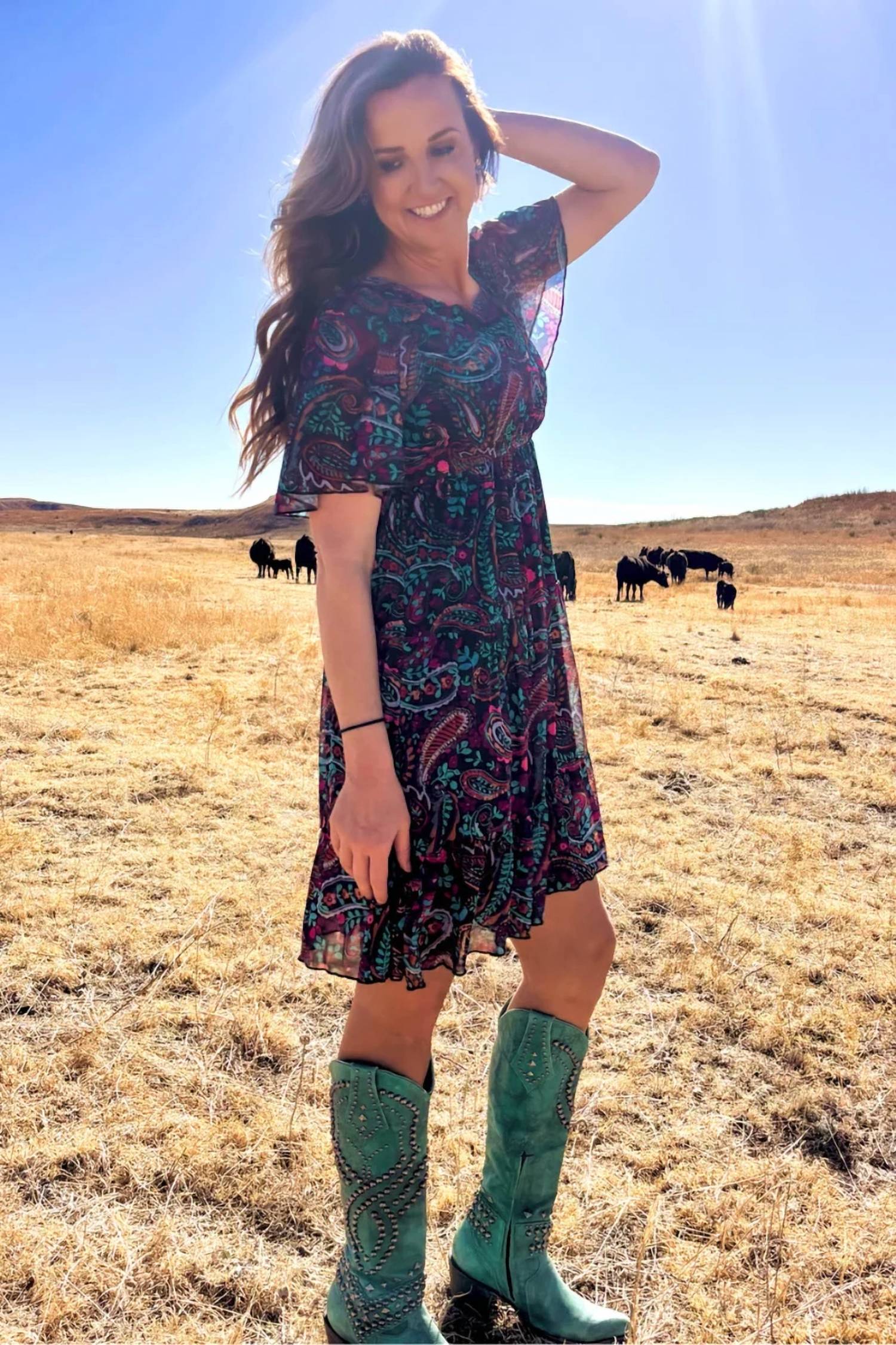 Sterling Kreek - Painted Night Paisley Dress