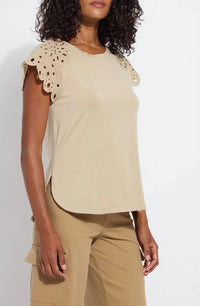 Lysse - Katarina Eyelet Sleeve Trim Top