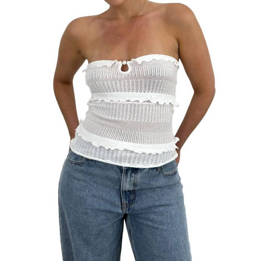 Et Clet - Knit Tiered Ruffle Tube Top