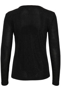 Soaked In Luxury - Skylara Knotted Long Sleeve Glitter Top