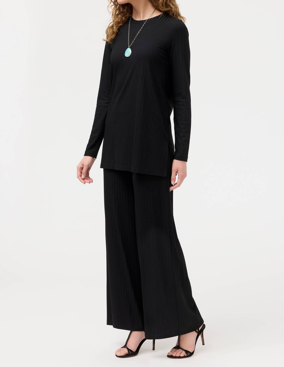 Johnny Was JENNA KNIT EASY PANT in black - women's pants - detail view