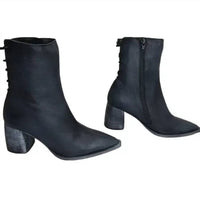 Free People Women's Livia Pointed Toe Backlace Boots in black - women's shoe