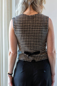 Guest In Residence - Houndstooth Tailored V-neck Vest