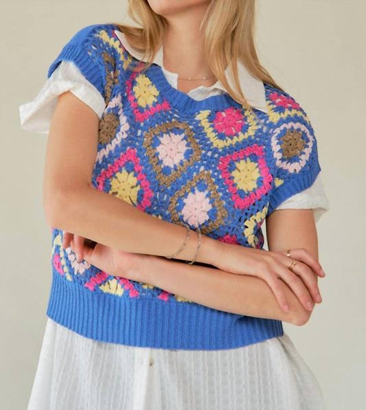 Adora - Multi Color Crochet Top