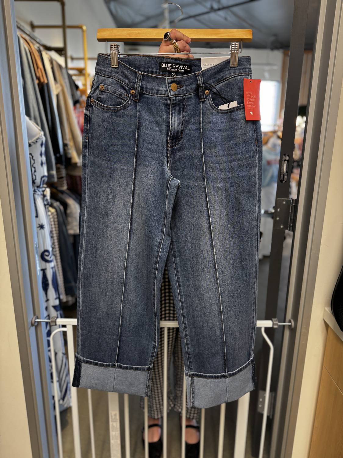 Blue Revival - WOMEN'S CUFFED MID RISE WIDE LEG JEANS