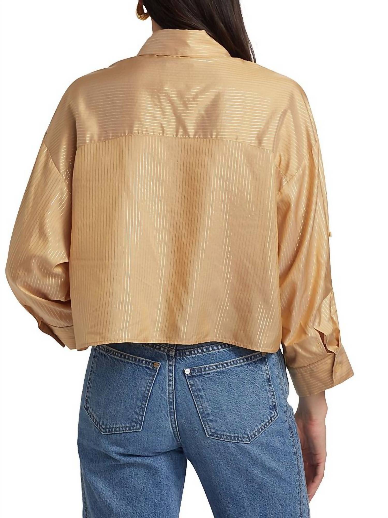 Twp - Next Ex Metallic Silk Crop Shirt