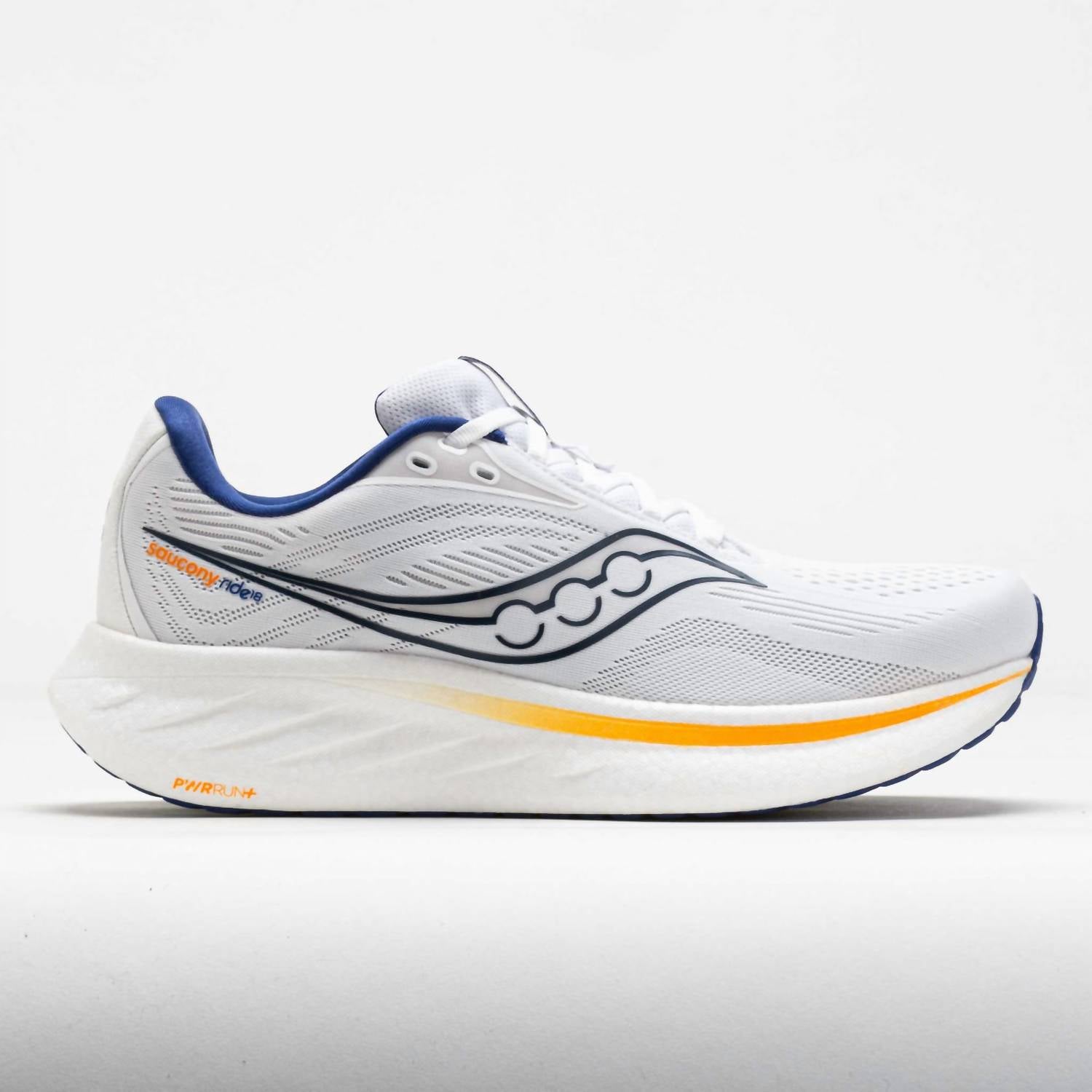 SAUCONY Men's Ride 18 Shoe in white azurite blanc azurite - men's shoe