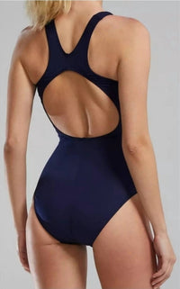 TYR Women's Durafast Elite Max Splice Controlfit Swimsuit in turq navy - women's swimwear - detail view