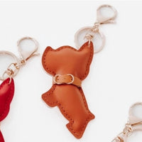 Pretty Simple Women's Scottie Puppy Vegan Leather Bag Charm in brown - women's item