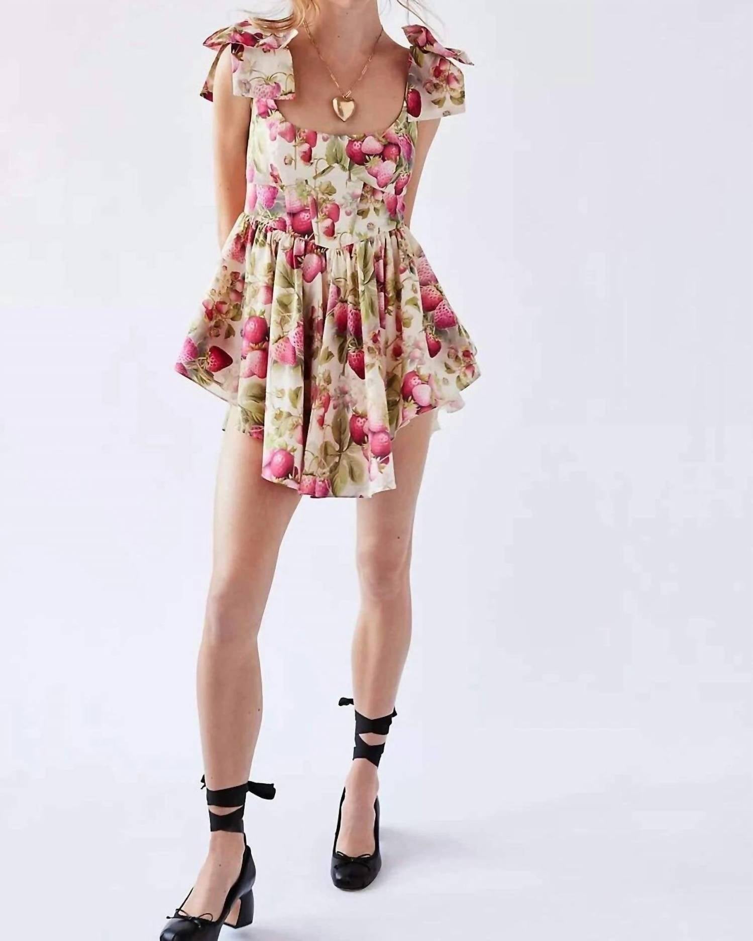 Selkie Strawberry Cream Dress in pink - women's dress - alternate view