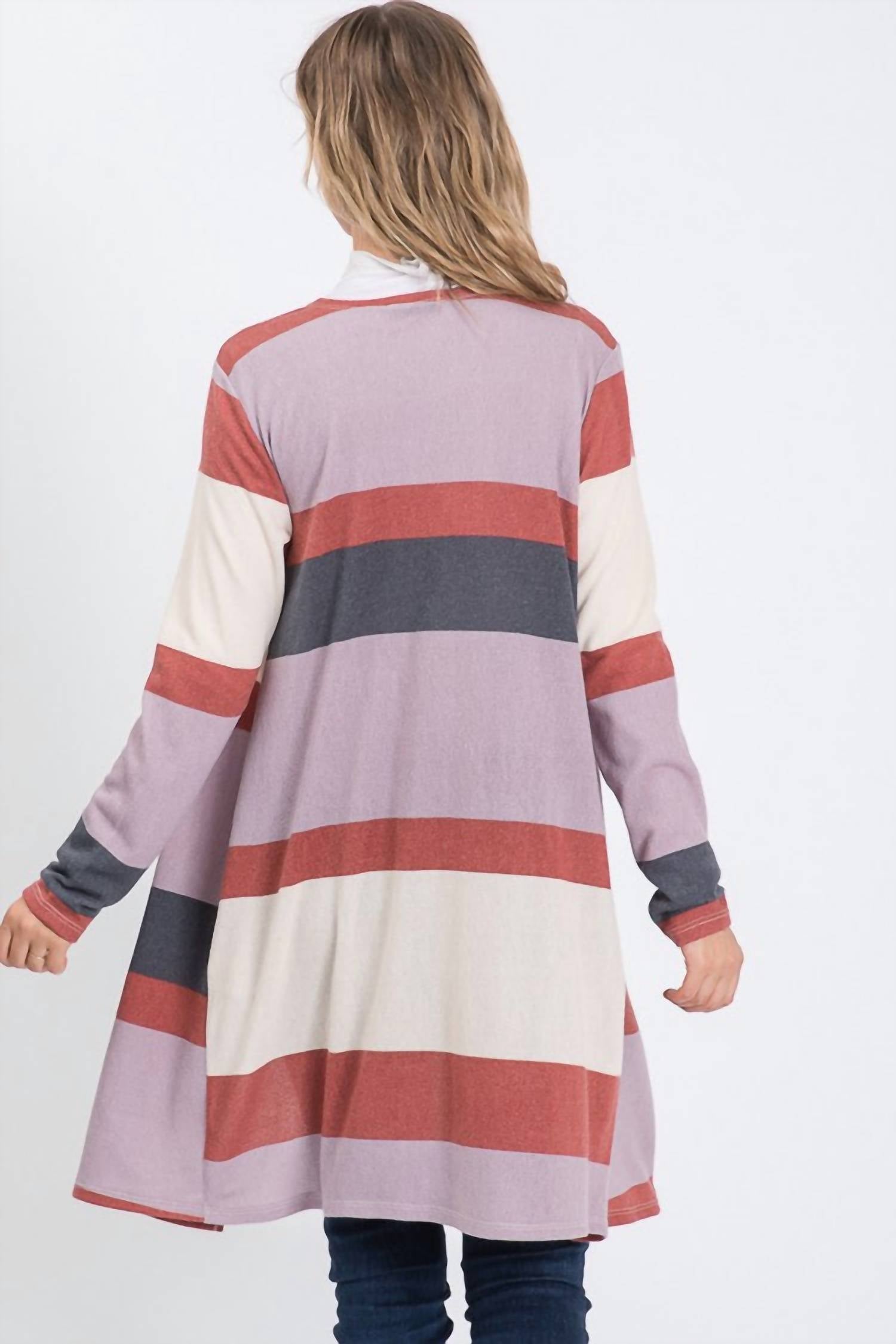 Heimish Usa - Color Block Open Cardigan