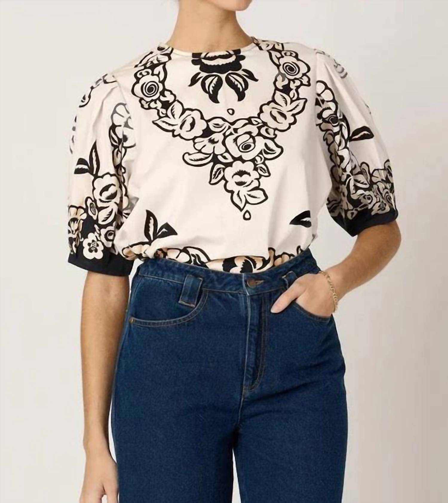 Cleobella Kinsley Blouse in botanico print - women's blouse - alternate view