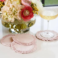 ARTE ITALICA Velvet Coaster Set in dusty pink - item