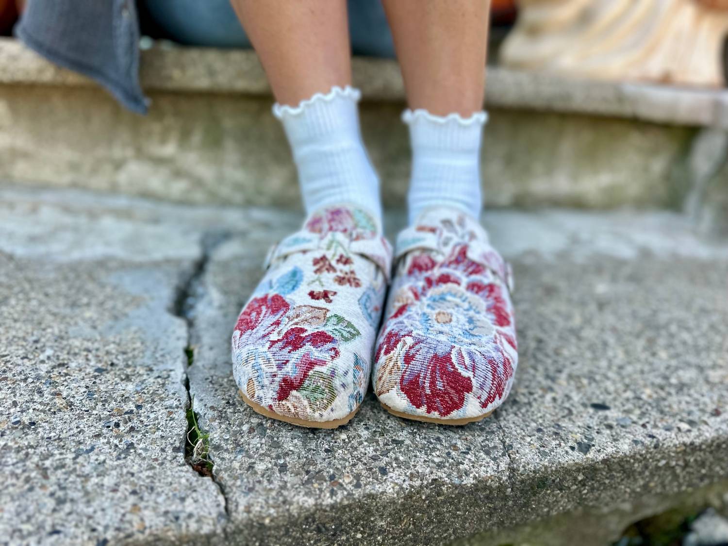 MIA Girl's Qwest Floral Clogs in multi - kids' shoe - detail view