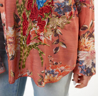 Aratta Gardenia Embroidered Shirt in antique copper - women's shirt - view 4