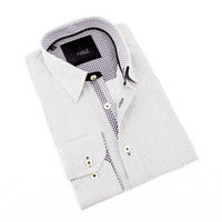 Eight X - Men's Button Down Jacquard Shirt With Checkered Trim