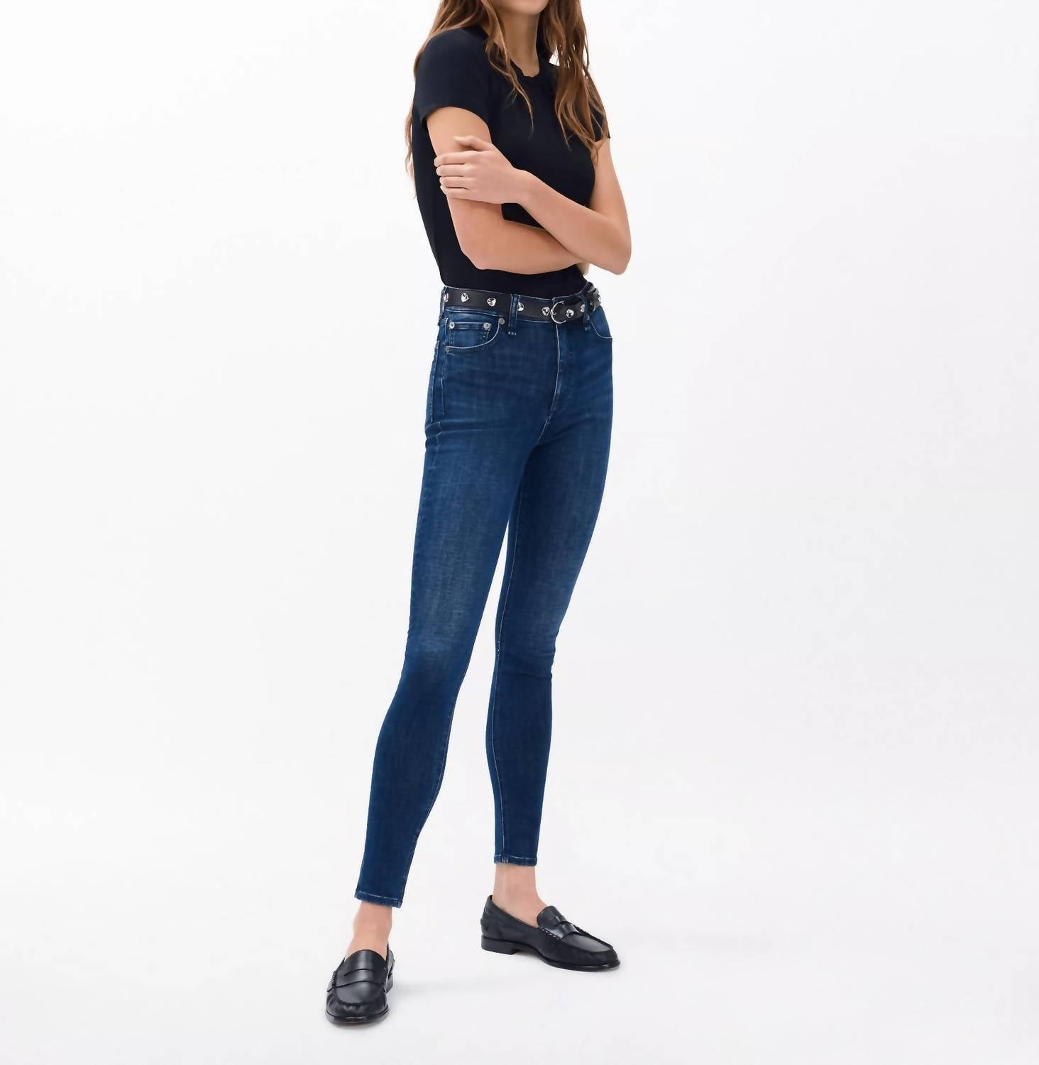 Rag & Bone Nina Skinny Jeans in lulu 1 - women's jeans - detail view
