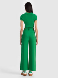 alice + olivia Zoe Ankle Trouser in green - women's pants - view 4