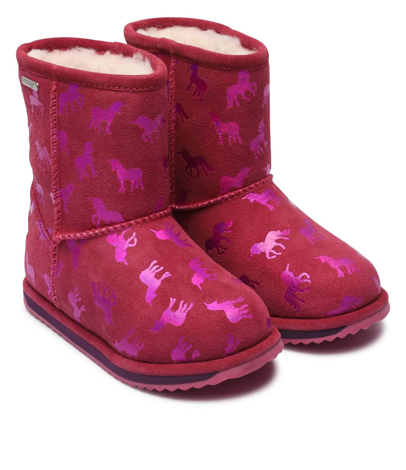 EMU Australia Women's Rainbow Unicorn Brumby Boots in deep pink - women's shoe