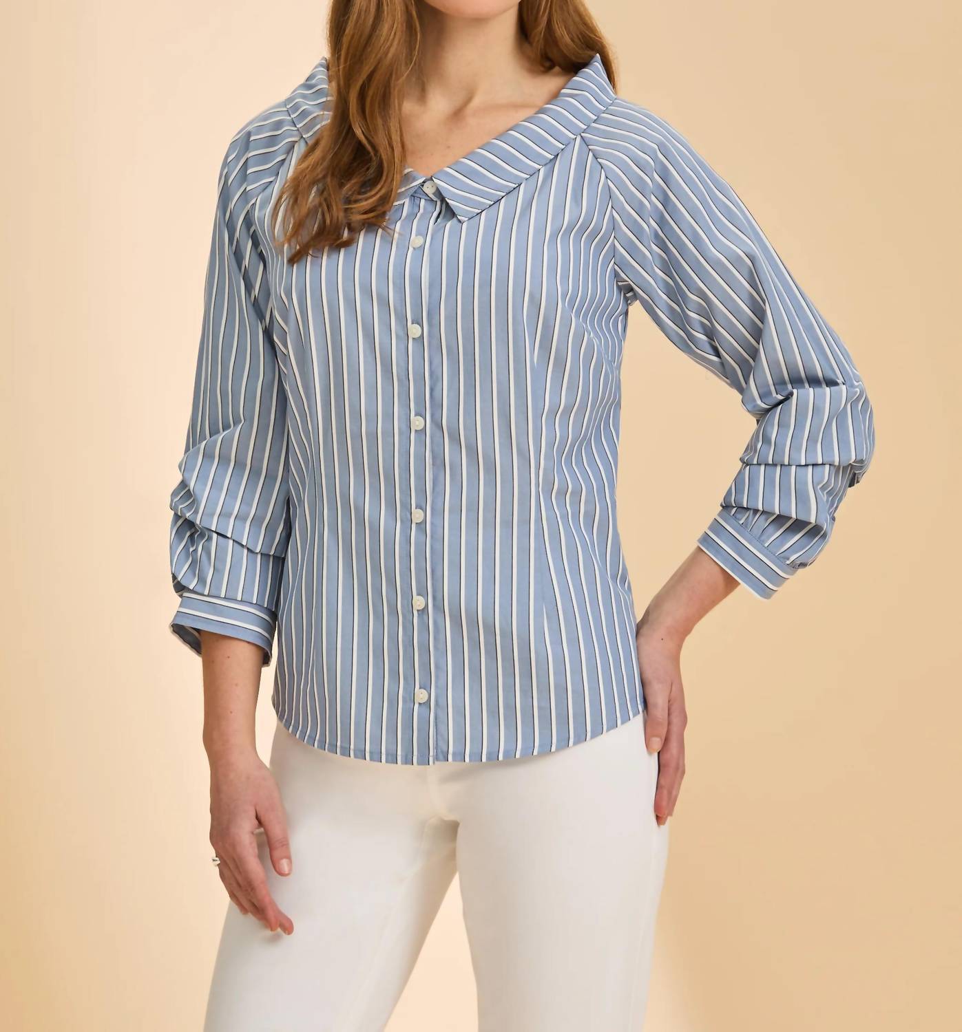 Fdj - 3/4 Sleeve Cotton Boatneck Shirt