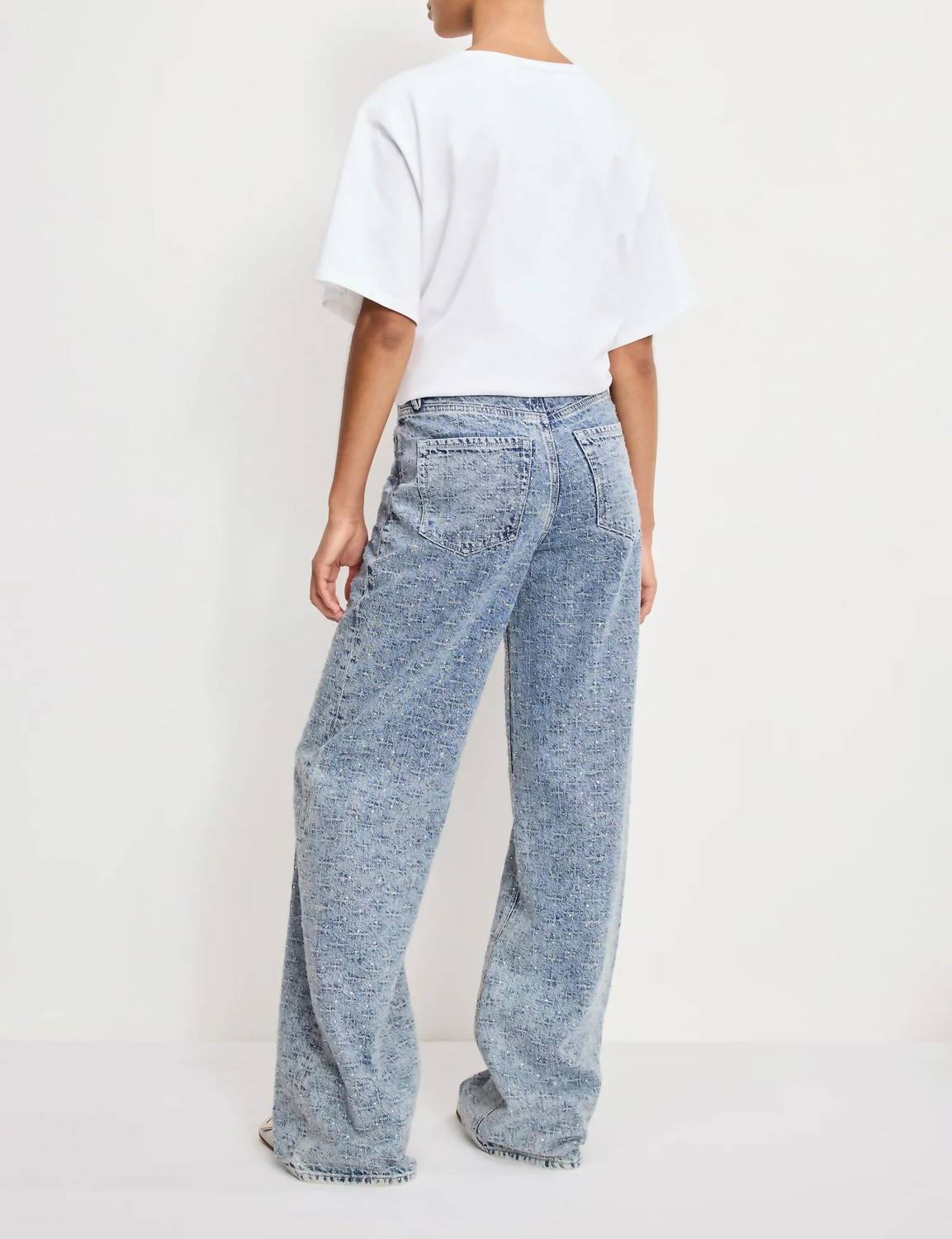 Good American - Good Skate Wide Crystal Jeans