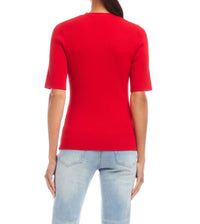 Karen Kane - Short Sleeve Ribbed Cardigan Sweater