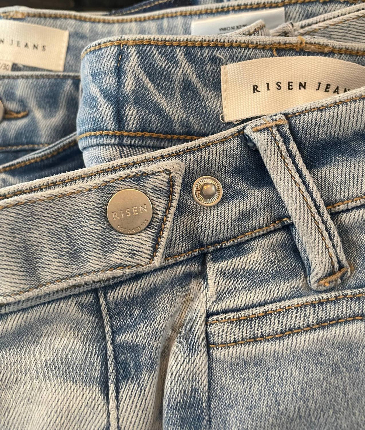 Risen - High Rise Crop Length Barrel Jeans