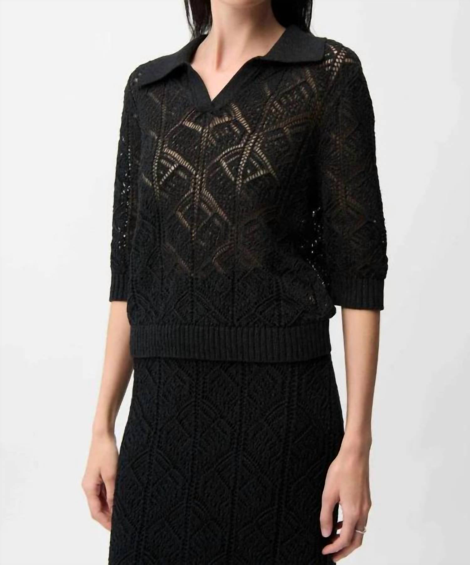Joseph Ribkoff - Cotton Blend Open Stitch Sweater