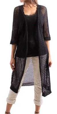 Gigi Moda - Ginavra Knitted Mesh Maxi Open Jacket