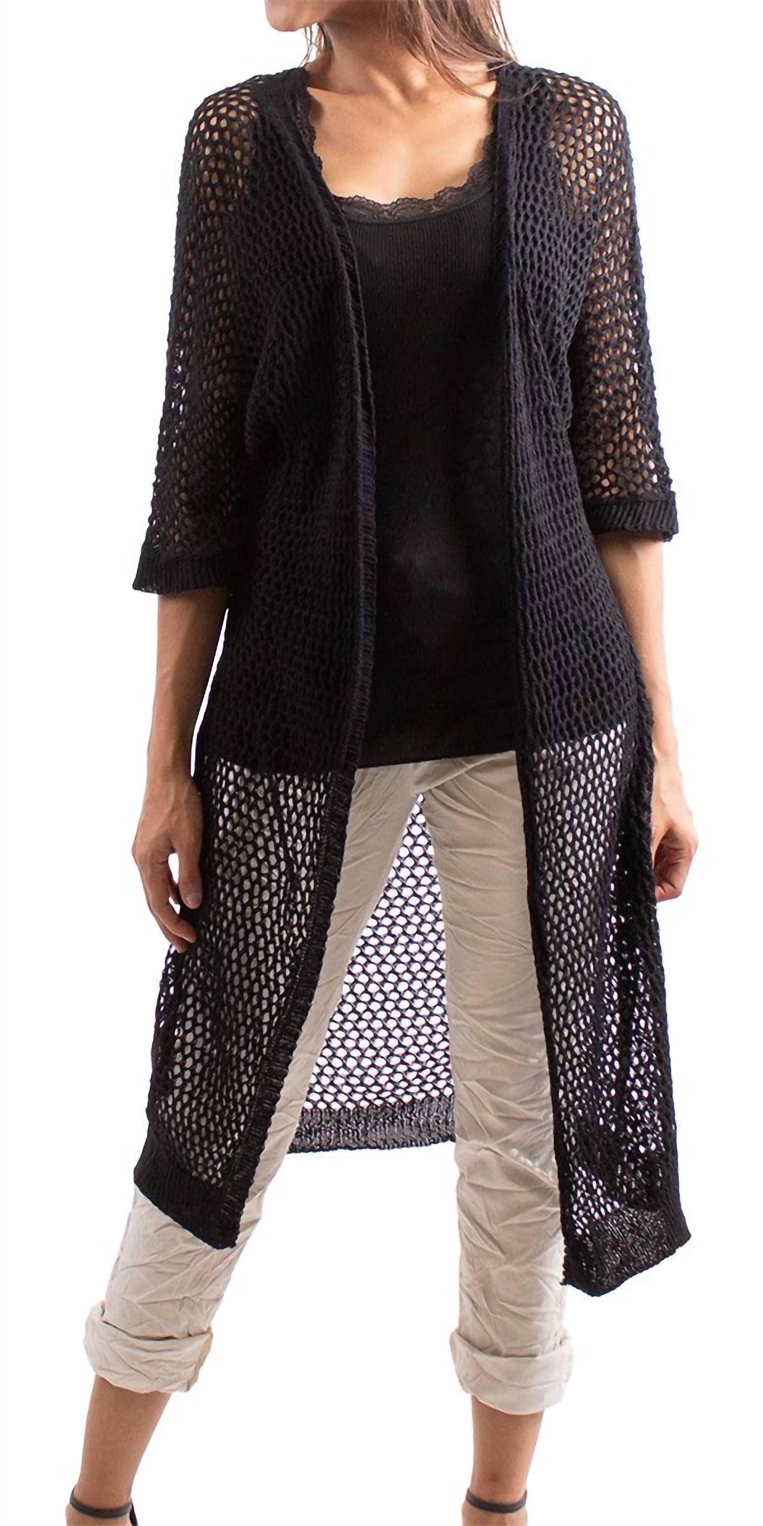 Gigi Moda - Ginavra Knitted Mesh Maxi Open Jacket