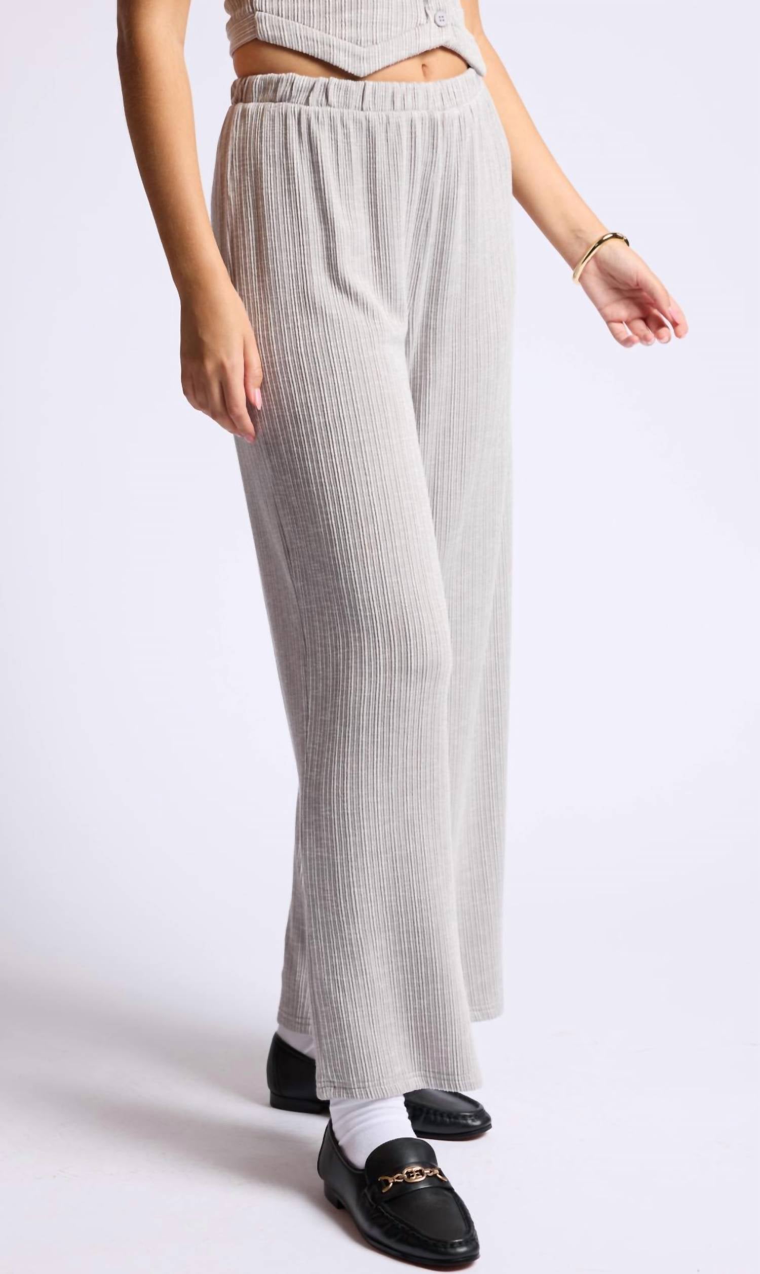 Sage The Label - Fresh Air Variegated Ribbed Knit Wide Leg Pant