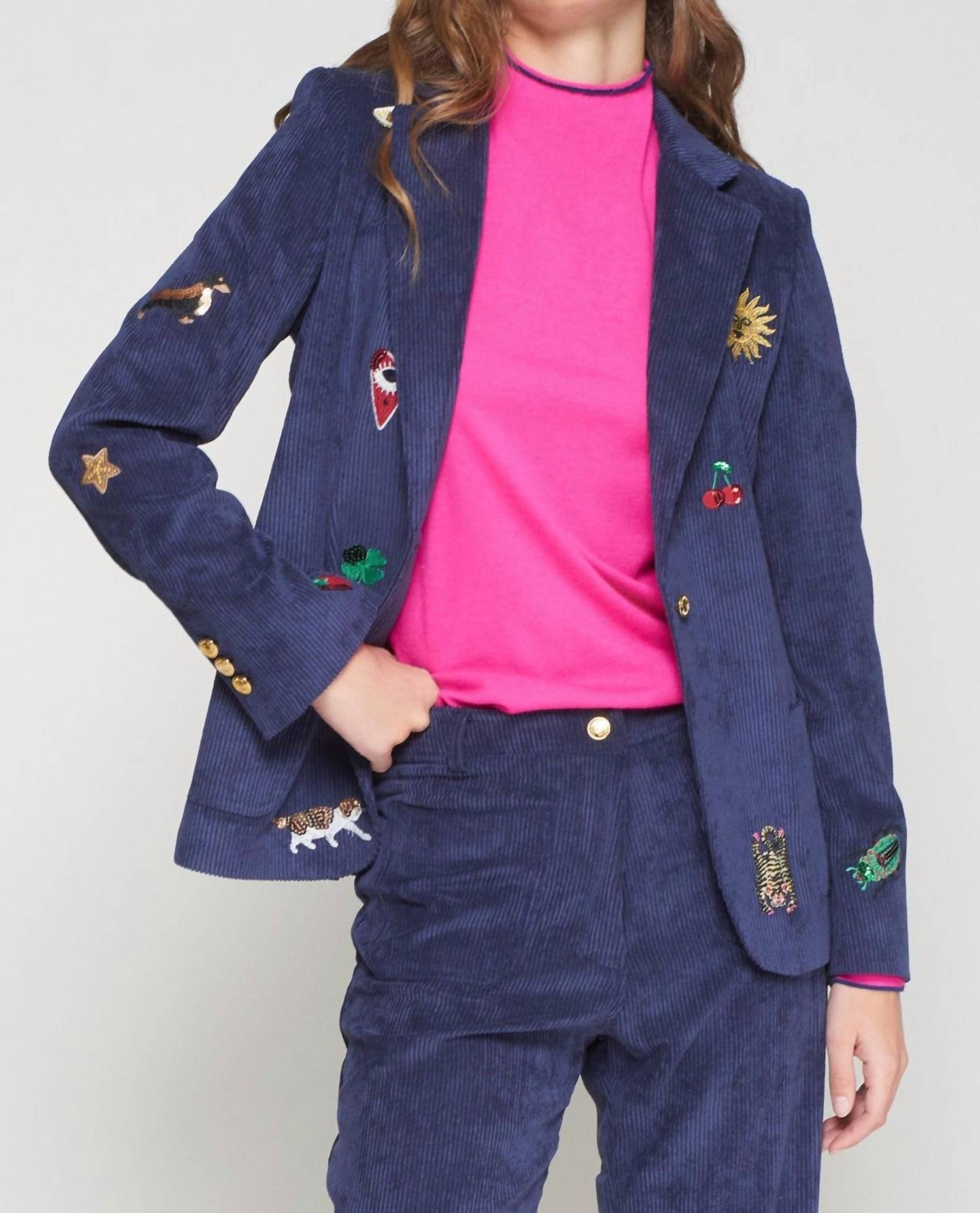 Vilagallo - Gadea Corduroy Embroidery Blazer