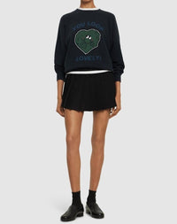 Re/Done - Upcycled You Look Lovely Green Monster Sweatshirt