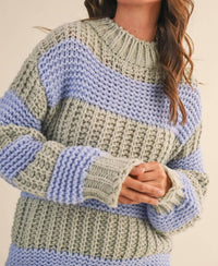 Klesis - Color Block Mock Neck Sweater
