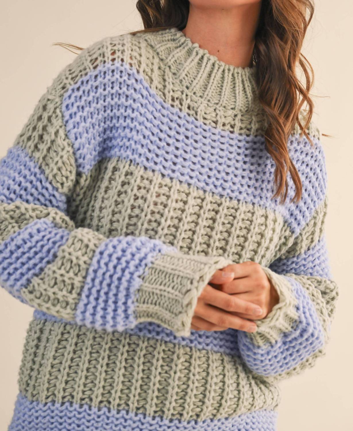 Klesis - Color Block Mock Neck Sweater