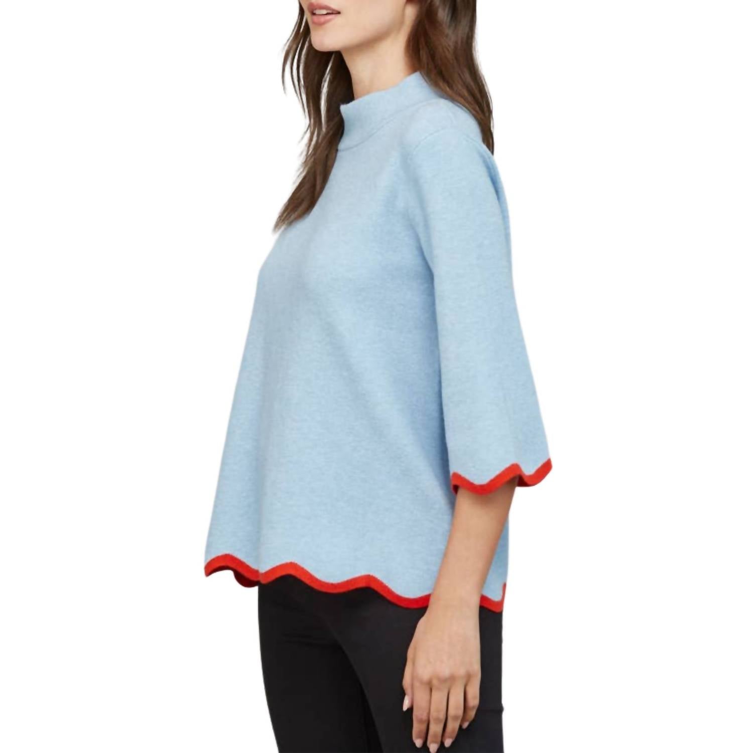 Fate - Scallop Edge Detailed Sweater Top