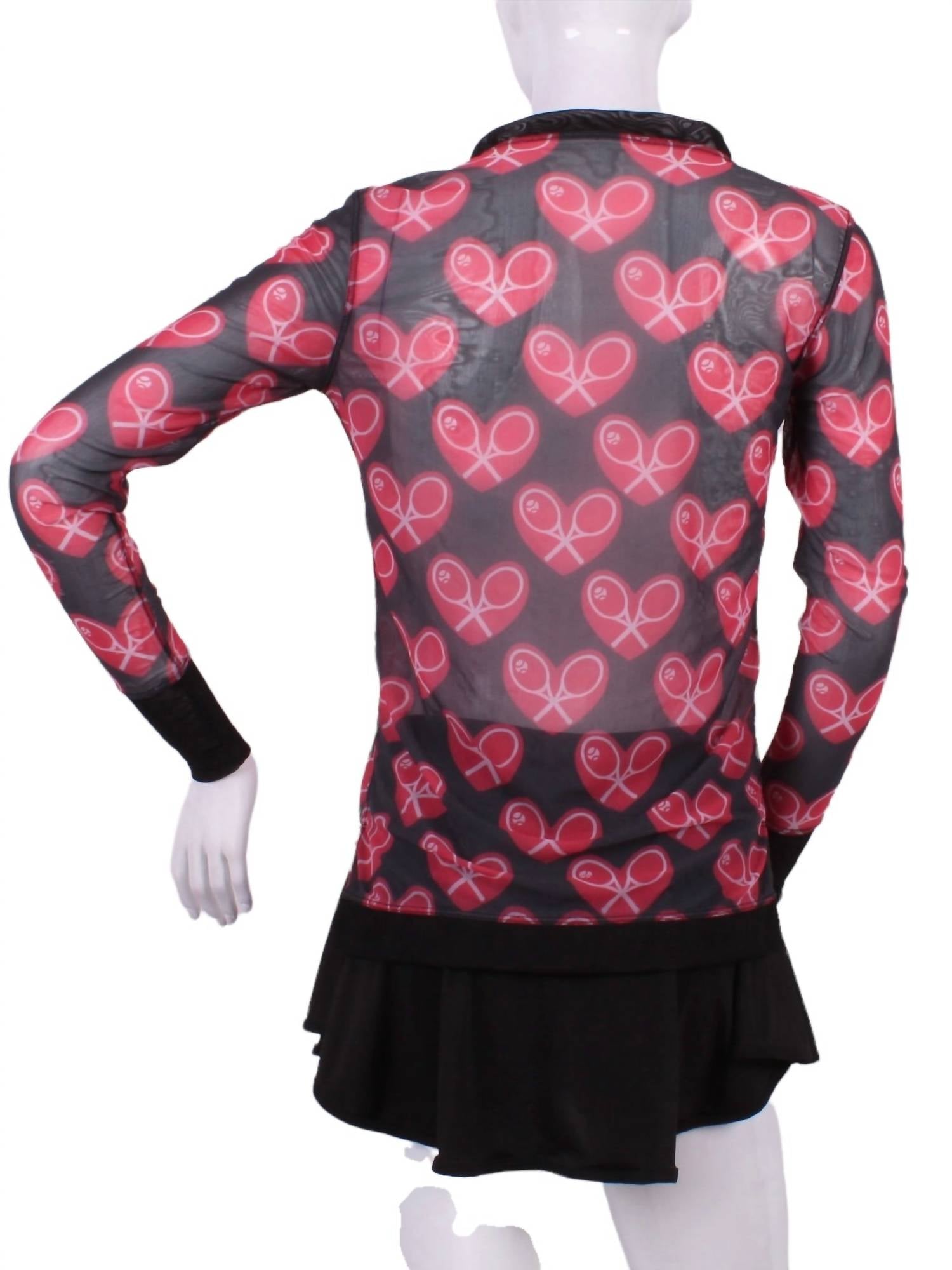 Love Love Tennis - Women's Limited Mid Heart Mesh Very Vee Top
