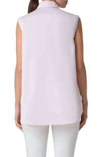 Akris Punto - Mesh Carnation Appliqué Sleeveless Blouse