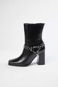 HEELED BOOTS WITH REMOVABLE JEWEL