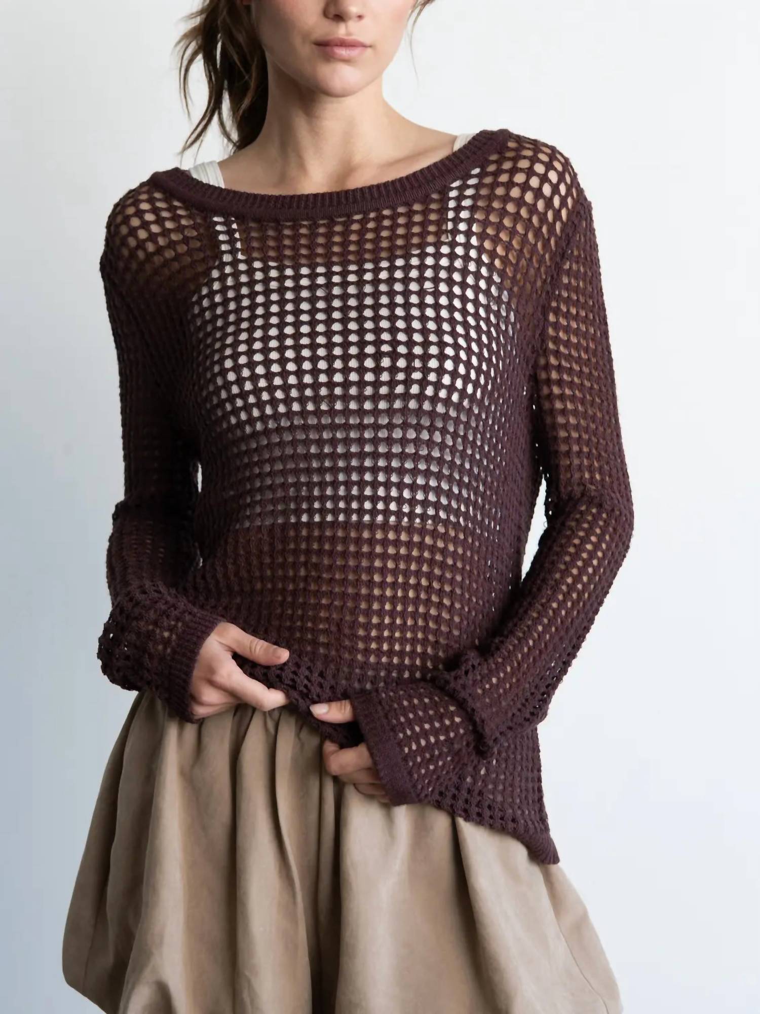 Elle Grey - James Crochet Sweater Top