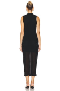 Frame - Mesh Highneck Midi Dress