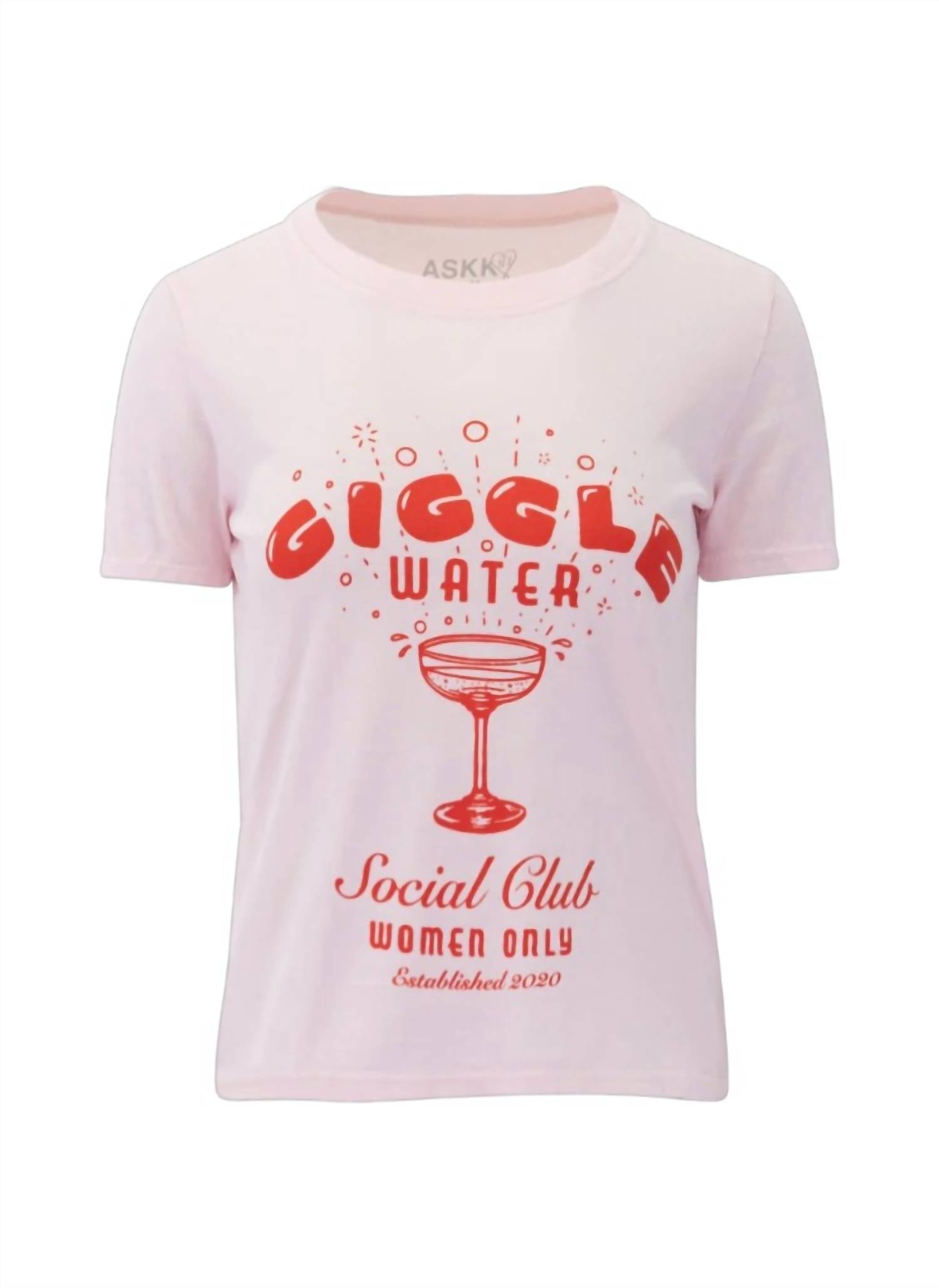ASKK NY Relaxed Fit Classic Crewneck Tee in giggle water - women's t-shirt - detail view