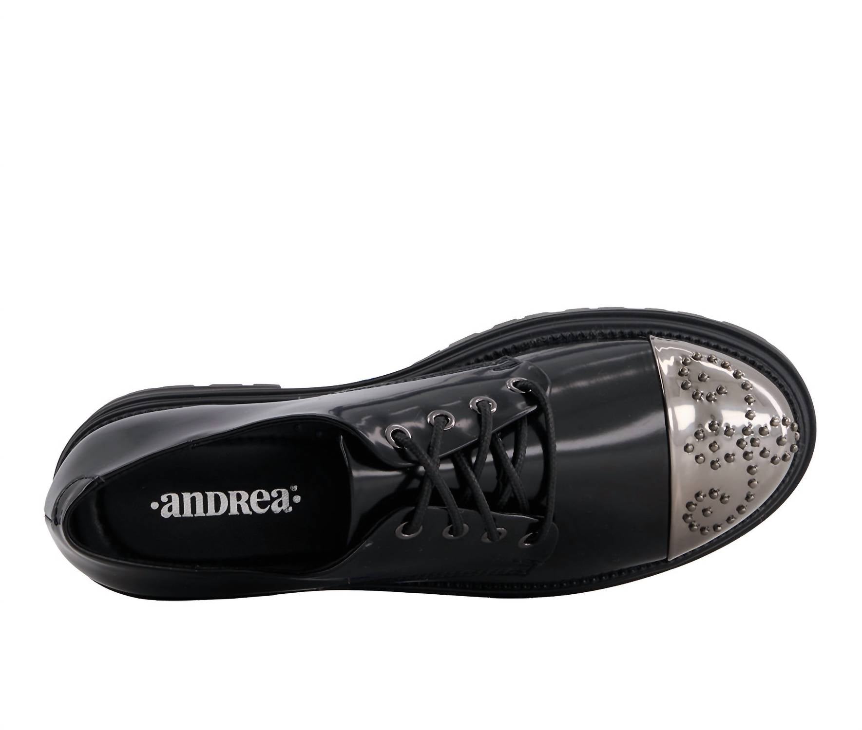 Andrea - Women's Metal Toe Patent Oxfords