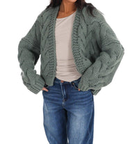 Dreamers - Chunky Cable Knit Open Cardigan