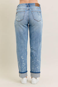 Judy Blue - Mid Rise Cuffed Boyfriend Jeans