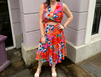 Entro - Print Sleeveless V-Neck Midi Dress