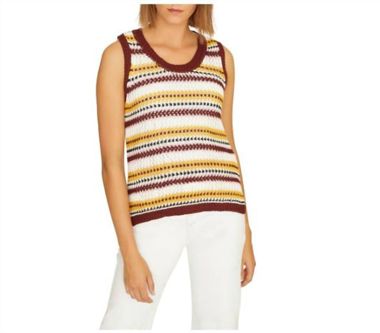 Sanctuary - Women's Stripe Shell Knit Tank Top