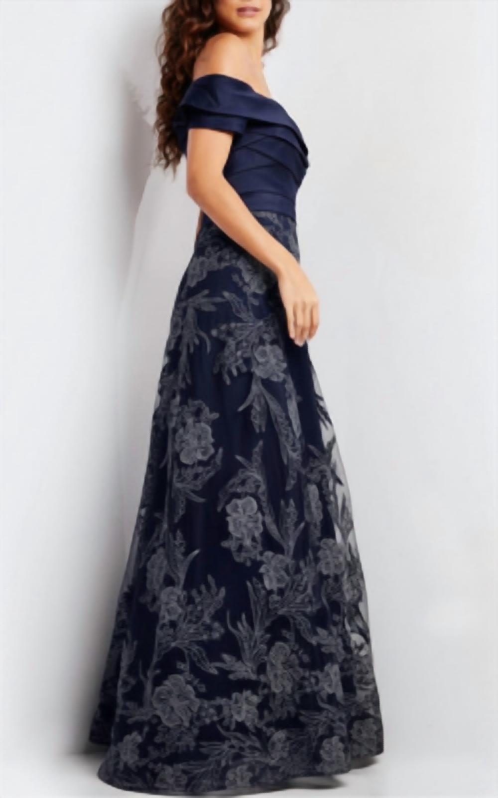 Jovani - Off the Shoulder A Line Gown
