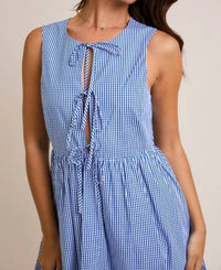 Le Lis - Gina Gingham Tie Mini Dress