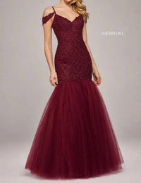 Sherri Hill - Lace & Tulle Mermaid Gown